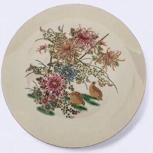 Satsuma,made in Japan,decorative large plate with flowers and birds